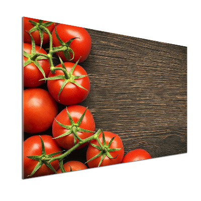 Crédence en verre avec motif Tomates sur bois