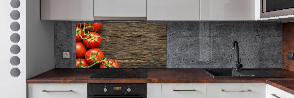 Crédence en verre avec motif Tomates sur bois