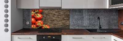 Crédence en verre avec motif Tomates sur bois