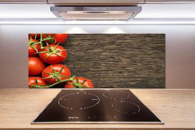 Crédence en verre avec motif Tomates sur bois
