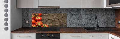 Crédence en verre avec motif Tomates sur bois