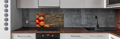 Crédence en verre avec motif Tomates sur bois