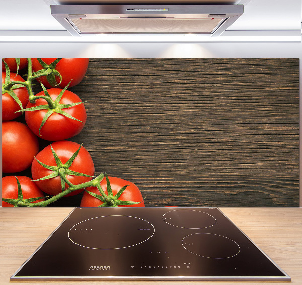 Crédence en verre avec motif Tomates sur bois