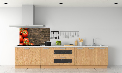 Crédence en verre avec motif Tomates sur bois