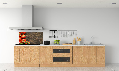 Crédence en verre avec motif Tomates sur bois