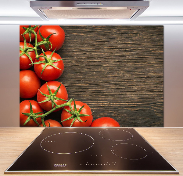 Crédence en verre avec motif Tomates sur bois