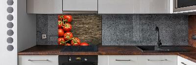 Crédence en verre avec motif Tomates sur bois