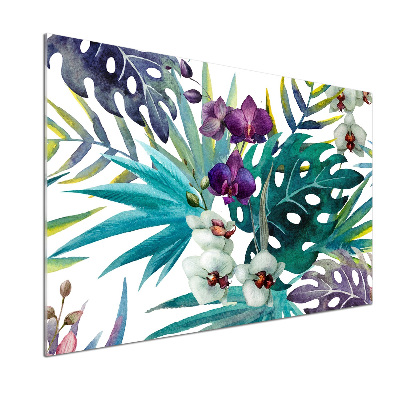 Crédence cuisine en verre Fleurs exotiques