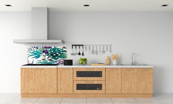Crédence cuisine en verre Fleurs exotiques