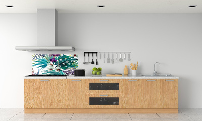 Crédence cuisine en verre Fleurs exotiques