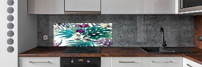 Crédence cuisine en verre Fleurs exotiques