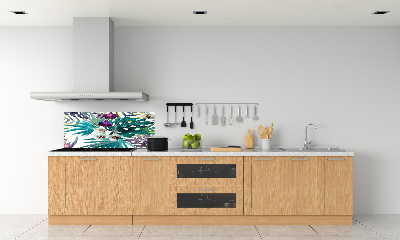 Crédence cuisine en verre Fleurs exotiques
