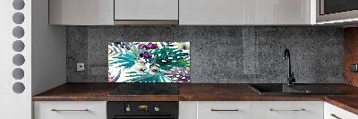 Crédence cuisine en verre Fleurs exotiques