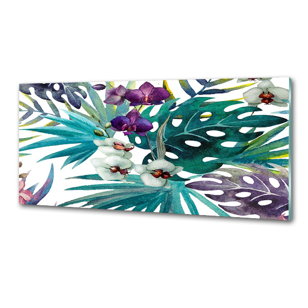 Crédence cuisine en verre Fleurs exotiques