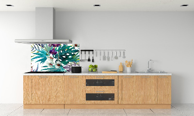 Crédence cuisine en verre Fleurs exotiques