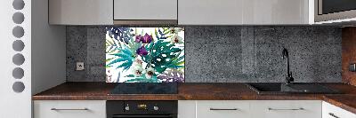 Crédence cuisine en verre Fleurs exotiques
