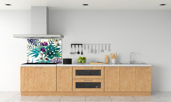 Crédence cuisine en verre Fleurs exotiques