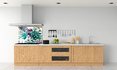 Crédence cuisine en verre Fleurs exotiques