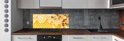 Crédence en verre avec motif Abeilles travailleuses