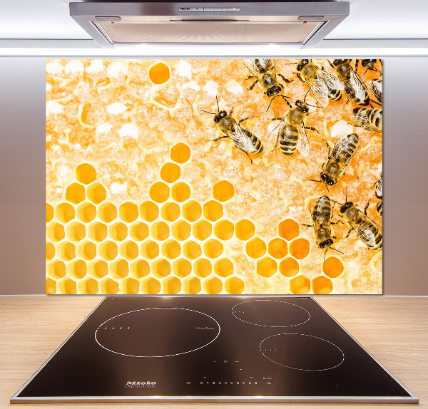 Crédence en verre avec motif Abeilles travailleuses