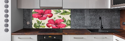 Crédence de cuisine en verre Hibiscus rose