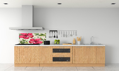 Crédence de cuisine en verre Hibiscus rose
