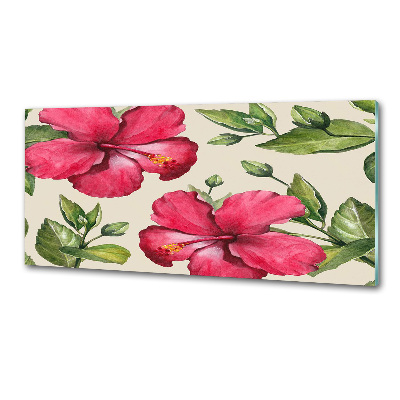 Crédence de cuisine en verre Hibiscus rose