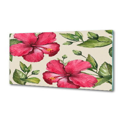Crédence de cuisine en verre Hibiscus rose