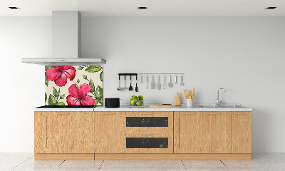 Crédence de cuisine en verre Hibiscus rose