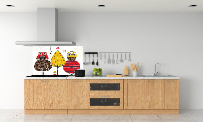 Panneau crédence cuisine Hiboux dans l'arbre