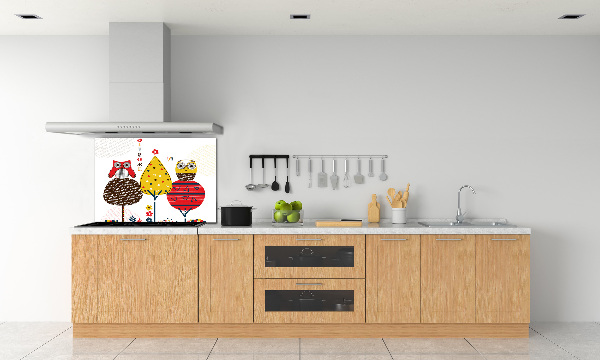 Panneau crédence cuisine Hiboux dans l'arbre