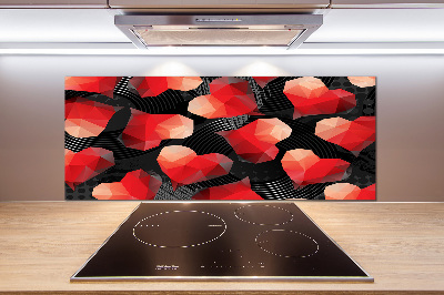Panneau crédence cuisine Coeurs géométriques