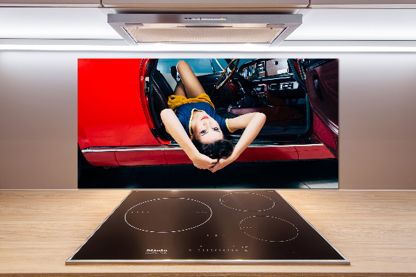 Panneau crédence cuisine Femme dans une voiture