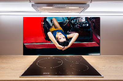 Panneau crédence cuisine Femme dans une voiture