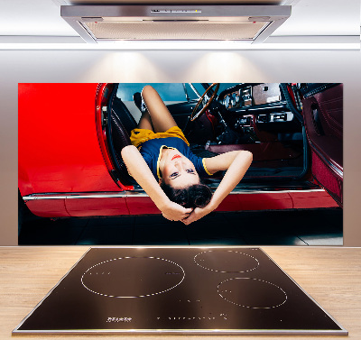Panneau crédence cuisine Femme dans une voiture