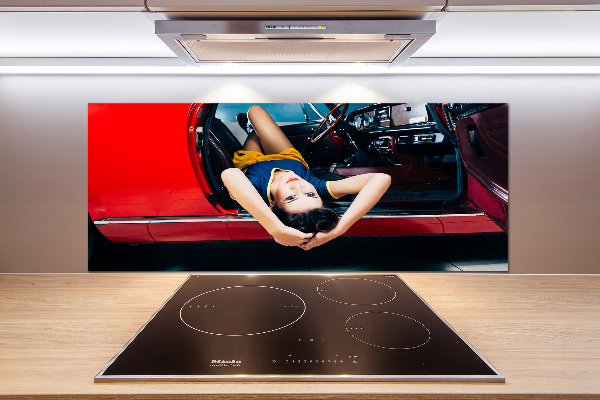 Panneau crédence cuisine Femme dans une voiture