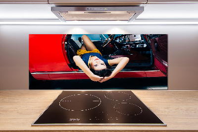 Panneau crédence cuisine Femme dans une voiture