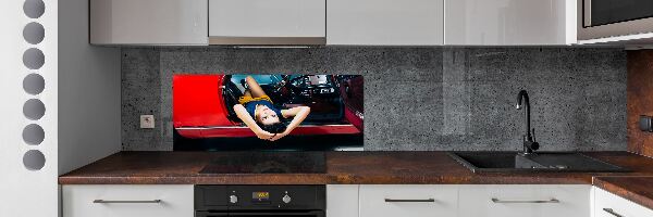 Panneau crédence cuisine Femme dans une voiture