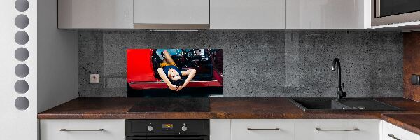 Panneau crédence cuisine Femme dans une voiture