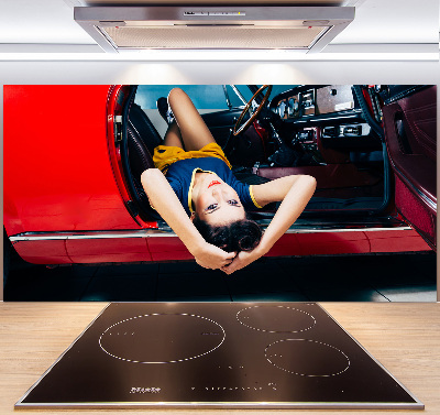 Panneau crédence cuisine Femme dans une voiture