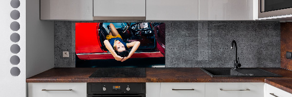 Panneau crédence cuisine Femme dans une voiture