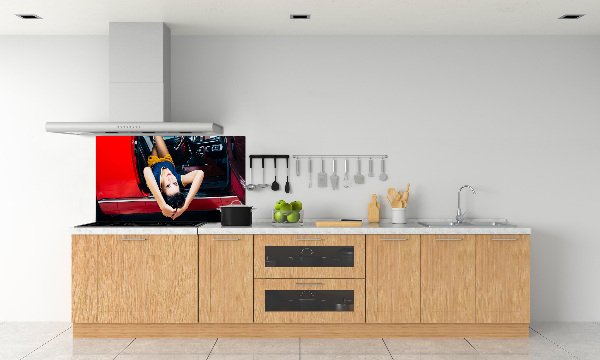Panneau crédence cuisine Femme dans une voiture