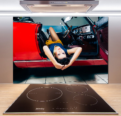 Panneau crédence cuisine Femme dans une voiture