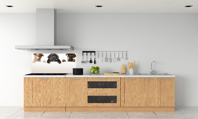 Crédence en verre cuisine Trois chiots