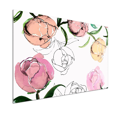 Crédence cuisine en verre Bourgeons de pivoine