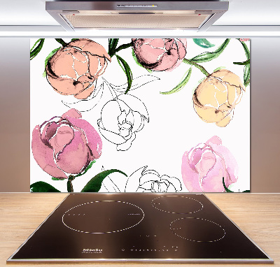 Crédence cuisine en verre Bourgeons de pivoine