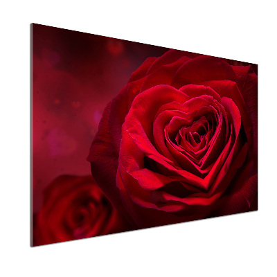 Crédence en verre Rose rouge de cœur