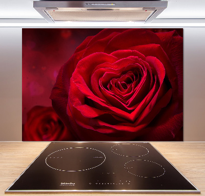 Crédence en verre Rose rouge de cœur