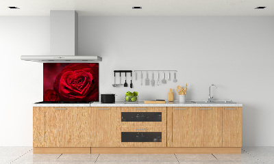 Crédence en verre Rose rouge de cœur