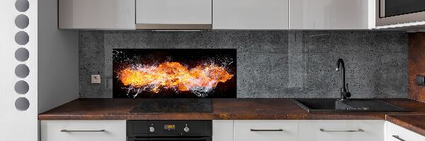 Verre pour crédence Feu et eau